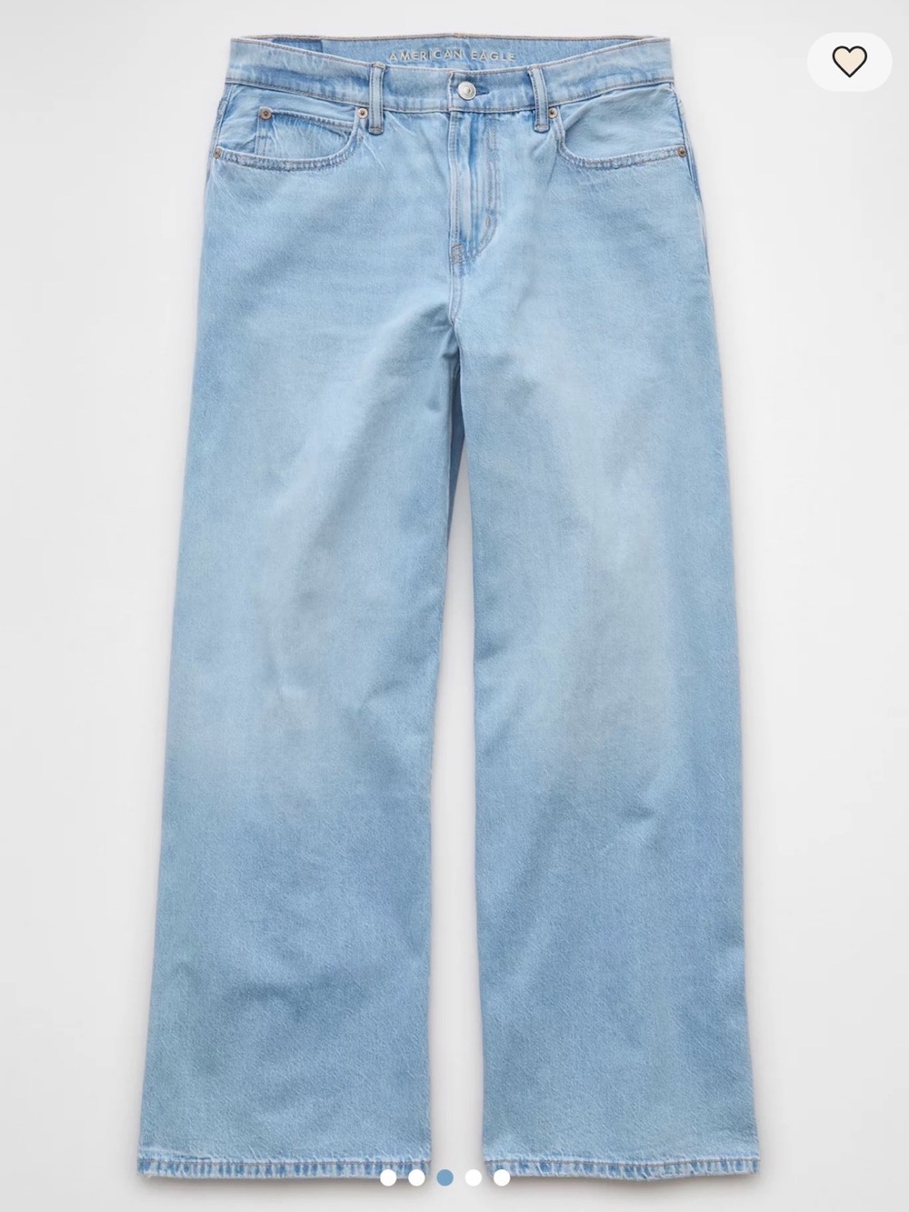 American Eagle Outfitters Low Rise Extra Wide Leg Light Blue Jeans - Picture 3 of 6